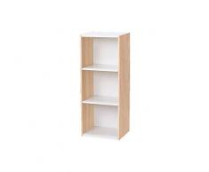 Iris Ohyama Space Saving Shelf UB-9035 Estante de Almacenamiento pequeño/Estantería Modular Que Ahorra Espacio UB-9035-Roble Claro y Blanco, 35 x 29 x 90 cm, MDF, Beige, 35 m