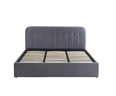 Cama de Maletero ANDRÉ – Terciopelo Gris Antracita – Somier de 180 x 200 cm Incluido