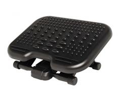 Kensington 56155EU Reposapiés Ergonómico Ajustable SoleMassage, Mejora la Postura y Alivia Dolores Relacionados con la Ciática y otros Problemas Ortopédicos gracias a la Superficie de Masaje, Negro