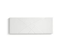MASAMUEBLE Cabecero de Cama Vista, Cuero sintético, Blanco, Pequeño Individual