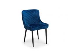 Julian Bowen Luxe Juego de 2 sillas de Lujo, Metal, Azul y Negro, Height: 82, Width: 50, Depth: 62cm