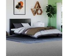 Vida Designs Lisbon - Cama Doble pequeña, Marco de Cama tapizado de Piel sintética UKFR, cabecero de pie bajo, Muebles de Dormitorio, Color Negro