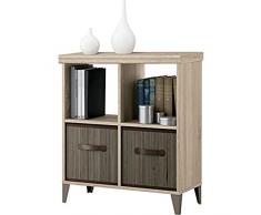 Muebles Pitarch Nordik Estantería, Aglomerado de partículas y melamina de Alta Densidad, Roble Cambrian, 79 x 70 x 33 cm