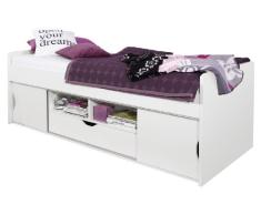 Rauch Möbel Point - Cama Individual con Espacio de Almacenamiento, Color Blanco, Superficie de Descanso, 90 x 200 cm, tamaño 206 x 72 x 94 cm