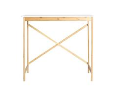 Lastdeco Mesa Escritorio de Bambu. Mesa de Escritorio para Ordenador y Trabajo en Casa. Mesa Auxiliar Multifuncional para Salon, Dormitorio, Despacho, Oficina. Estilo Nordico. Blanco. 80 x 45 x 72 cm