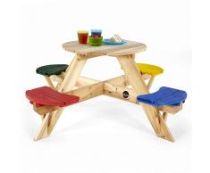 Plum - Mesa de jardín Infantil con Asientos de Colores
