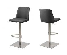 AC Design Furniture Nina Taburete de Bar, Tela, Gris Claro, B: 43 x T:51 x H: 107,5 cm