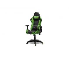 Furn House Gaming Silla Verde de Oficina giratoria, Patas: plástico, Asiento: Metal, contrachapado, 66 x 65 x 127