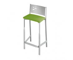 ASTIMESA TACCVE Dos Taburetes Altos de Cocina Asiento 60 cms Polipiel Verde