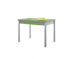ASTIMESA Alas Cristal Mesa de Cocina, Metal, Verde, 100x60cm