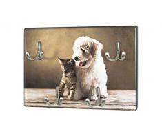 Haku Möbel Gabinete para llaves, metal, gris, 5 x 22 x 24 cm.