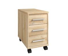 MAJA Möbel Set+ Cajonera con Ruedas, Tabla de Madera aglomerada, Roble Natural, 41,6 x 68,5 x 50,0 cm