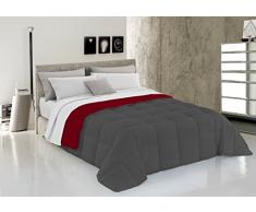 Elegant T-EL-Bordeaux/Grigio scuro-2P Edredón de Invierno, Microfibra, Burdeos/Gris Oscuro, 260x260cm