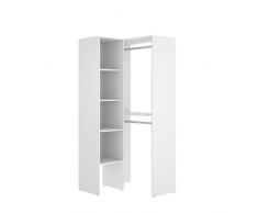DEKIT GRUPO RIMOBEL Suit Armario vestidor, Madera de ingeniería, Blanco, 186x80x89 cm