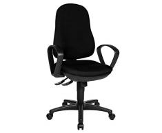 Topstar Support SY inklusiv Armlehnen B2(B) Silla giratoria de Oficina, Tela, Negro, 55 x 58 x 113 cm