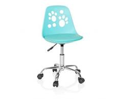 hjh OFFICE 742003 Silla Giratoria para Niños Fancy I Piel sintética Turquesa, Sillas de Escritorio Infantiles, Ajustable en Altura, Motivo Animal
