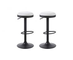 HOMEXPERTS Eve - Juego de 2 taburetes de Bar (36,5 x 60-80 x 36,5 cm), Color Gris