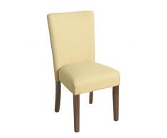 HomePop Silla de Comedor clásica Parsons Mesas, Textil, Tweed Amarillo, Suelto