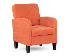 BRIGROS La voglia di fare WeHome Relax, Tela, Sillón Dormitorio, Muebles Casa, Cocina, Salón, Pino, Naranja, Normal