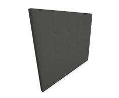 DUÉRMETE ONLINE Cabecero Burdeos Acolchado, Tapizado Premium en Polipiel de Alta Gama, Práctico y de Atractivo Diseño, Madera, Gris, 190 x 120 cm (Cama 180)
