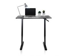 hjh OFFICE 802115 Mesa de Altura Regulable Stand CR Placa MDF, armazón de Acero Nero, Amplia Superficie de Trabajo: 120 x 60 cm