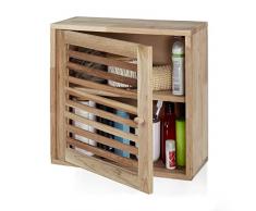 Relaxdays Pared, Nogal, 2 Compartimentos, Cierre magnético, Armario Colgante para Cuarto de baño, Cocina, Dimensiones: 42 x 42 x 18 cm, Natural, Naturaleza