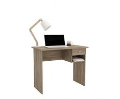 HOGAR24 ES | Mesa Escritorio | Mesa de Estudio | Contiene Cajón y Hueco | Color Nogal | Medidas: 90 x 74 x 50 cm