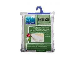 Nuit des Vosges 2067033 Céline Protector de colchón Impermeable para Cama con cabecero y pies articulados Algodón Blanco 200 x 180 cm