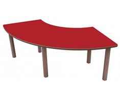 Mobeduc Mesa Infantil 1/4 de aro (Talla 0), Haya, Haya y Rojo Cereza, 140 x 65 cm