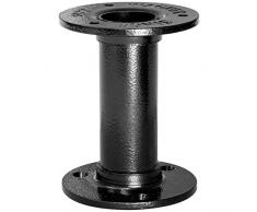 Wagner 12501001 Industrial Pipe - Pata para Muebles/Patas de Mesa (diámetro de 30 x 100 mm, Incluye Dos Placas de Rosca de 75 mm de diámetro, Acero pulverizado), Color Negro