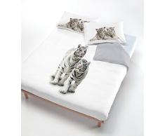 Italian Bed Linen CP-DIG-512-2P Set edredón digital (bolsa 250x200cm + funda 52x82cm),gris tigre, 100 % Algodón, doble
