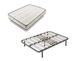HOGAR24 ES Cama Completa - Colchón Flexitex + Somier Multiláminas + 5 Patas de 32cm, 150x190 cm