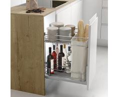 Menage Confort Botellero panero para mueble bajo de cocina de ancho exterior 300mm