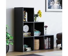 Vida Designs Durham - Estantería para Escalera (6 Cubos, Color Negro)