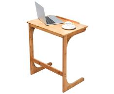 COSTWAY Mesas auxiliares, Natural, 60 x 40 x 70-91 cm