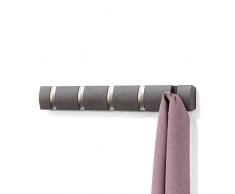 Umbra Flip Perchero de pared con 5 ganchos extraÃbles, Ãlamo, Madera flotante/NÃquel