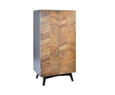 DRW Armario con 2 Puertas de Madera de Abedul en Marrón 80x45x160cm