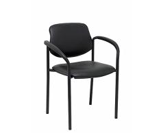 Piqueras y Crespo Villalgordo Silla confidente con Brazos, Cuero, Negro, único