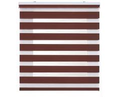 Estoralis - Shae - Estor Enrollable Doble Tejido, Noche y día, Marron, 125 x 175 cm