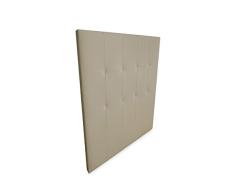 DUÉRMETE ONLINE - Cabecero Burdeos Acolchado, Tapizado Premium en Polipiel de Alta Gama, Medidas 90 x 120 cm (Cama de 80), Beige