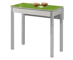 ASTIMESA Mesa de Cocina con Ala Caída de Cristal Verde 50x90cm