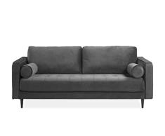Look Sofa Diamond Sofas, Alloy Steel, Roma Charcoal, 3 Seater