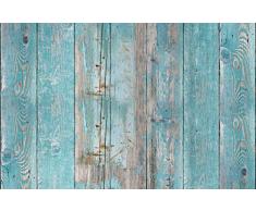 Vilber Wood.2946 DU 03 78X120 Alfombra, Vinilo, Azul, 78 x 120 x 0.22 cm