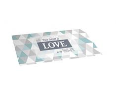 STOR PLANET Alfombra vinílica Estampada Love, PVC reciclable, Antideslizante, 50 x 110 cm