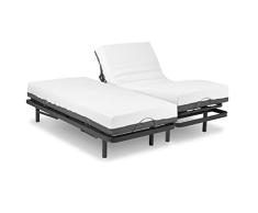 Ferlex - Cama de Matrimonio articulada eléctrica con colchón ortopédico viscoelástico Elion, Dos Camas Independientes, Mando inalámbrico (180x200)