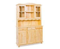 Inter Link Gabinete Madera Maciza lacada Natural 130 x 198 x 32-43 cm, Pino