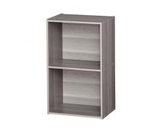 Iris Ohyama, Armario de almacenamiento/Estante de almacenamiento//Armario con estante/Organizador de escritorio, Diseño,Modular, Oficina, Casa - Office Basic Rack - CX-2FN - Roble Gris