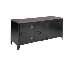 Mueble de Almacenamiento para Escritorio Cabinete, Metal, Negro, 120 x 40 x 60 cm