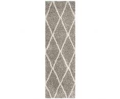 Safavieh Hudson Shaggy Collection SGH281A - Alfombra de Rejilla de Diamante (5 cm de Grosor, 3 x 36 cm), Color Gris y Marfil