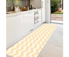 VINILIKO, Alfombra de vinilo, Chevron, Amarillo y Blanco, 66x150 cm